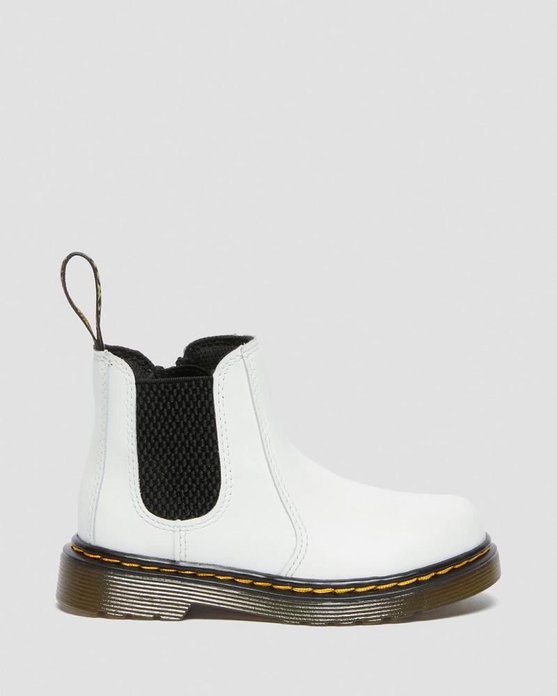 White Kids' Dr Martens Toddler 2976 Leather Chelsea Boots | CA 669ZUT